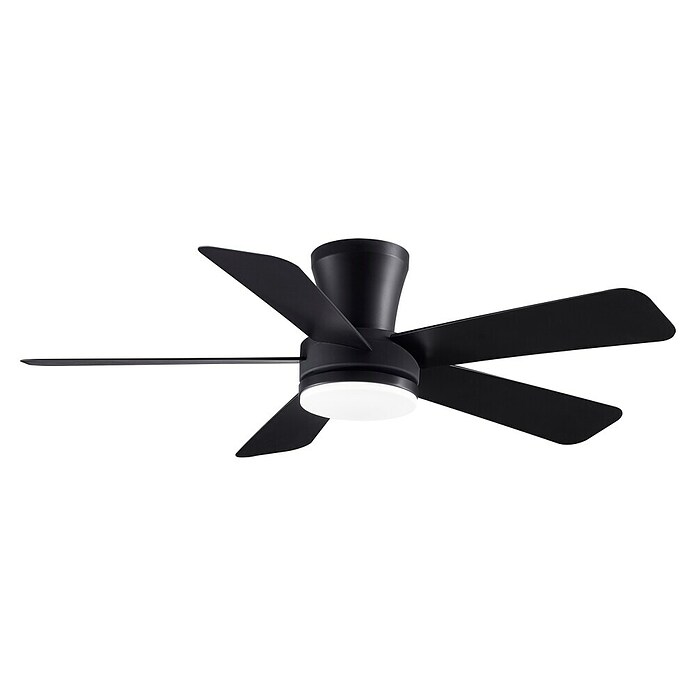 Cristal Record Ventilador de techo Benda 5 (Negro, 101 cm, 28 W, Blanco cálido) | BAUHAUS