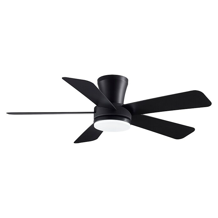 Cristal Record Ventilador de techo Benda 5 (Negro, 101 cm, 28 W, Blanco cálido) | BAUHAUS
