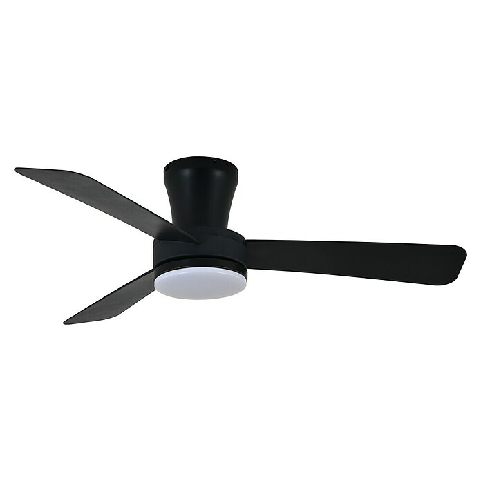 Cristal Record Ventilador de techo Benda 3 (Negro, 101 cm, 28 W, Blanco cálido, 3 aspas) | BAUHAUS