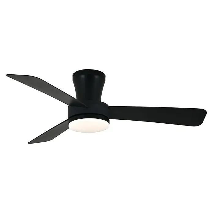 Cristal Record Ventilador de techo Benda 3 - Negro, 101 cm, 28 W, Blanco cálido, 3 aspas - Ventilador de techo negro con luz. Este ventilador moderno proporciona refrigeración e iluminación a cualquier habitación.