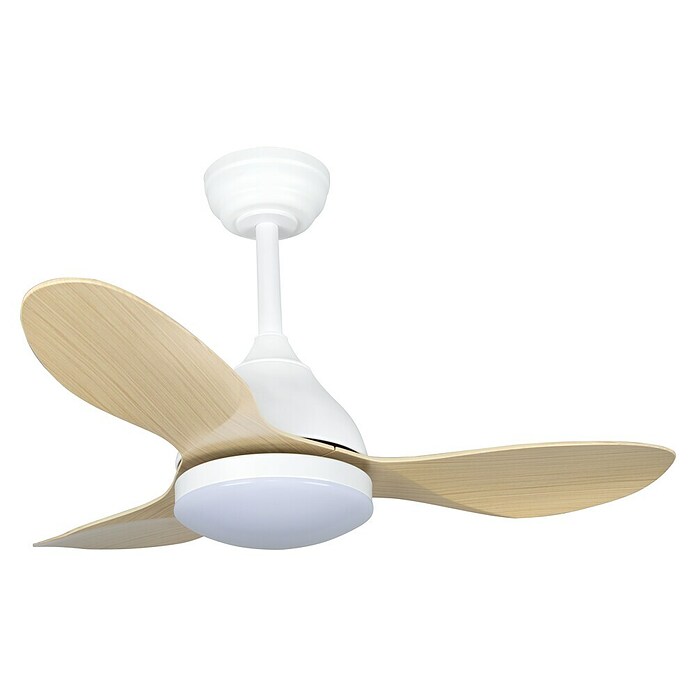 Cristal Record Ventilador de techo Stel mini (Blanco/Biege, 92 cm, 20 W, Blanco cálido) | BAUHAUS