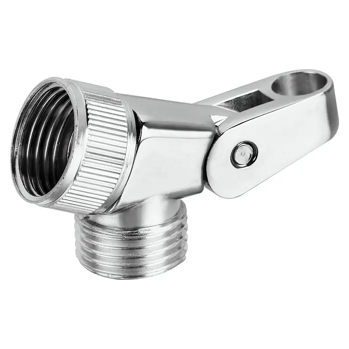Mixomat Gelenkstück Kursunku - ½″, Chrom - Glänzender Chrom-Bidet-Sprühkopf-Adapter mit Gewindeanschlüssen und verstellbarem Winkel für einfache Installation und flexible Nutzung.