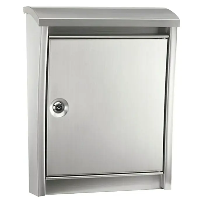 Arregui Buzón de pared Urban E-5907 - L x An x Al: 31 x 15 x 40,5 cm, Plateado, Acero inoxidable - Elegante buzón de acero inoxidable con cerradura y diseño limpio para uso exterior.