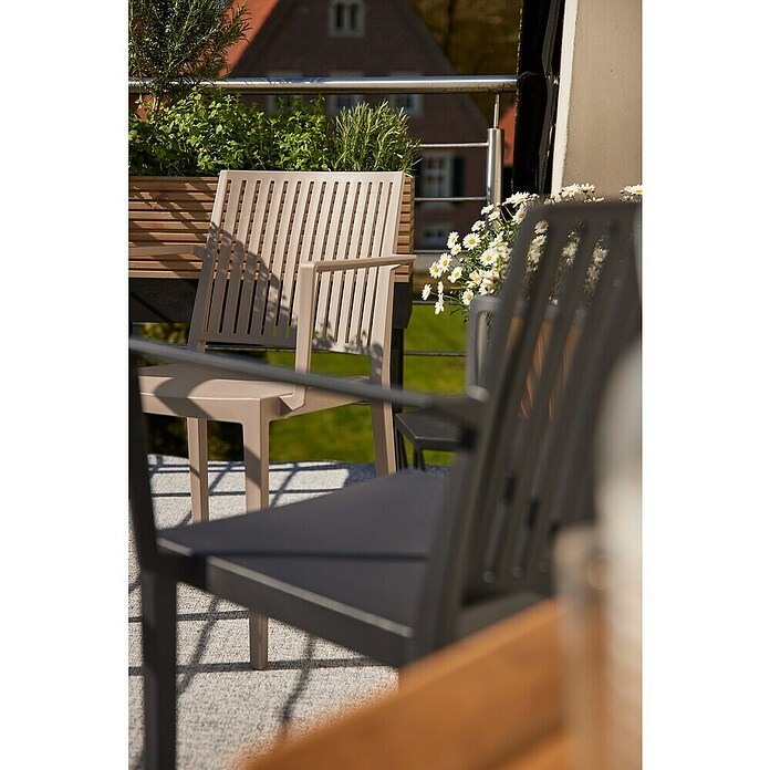 Siena Garden Urban Lights Gartenmöbel-Set Lane Sessel/Paco Tisch (5 -tlg., Polypropylen, Anthrazit, 110 x 70 cm) | BAUHAUS
