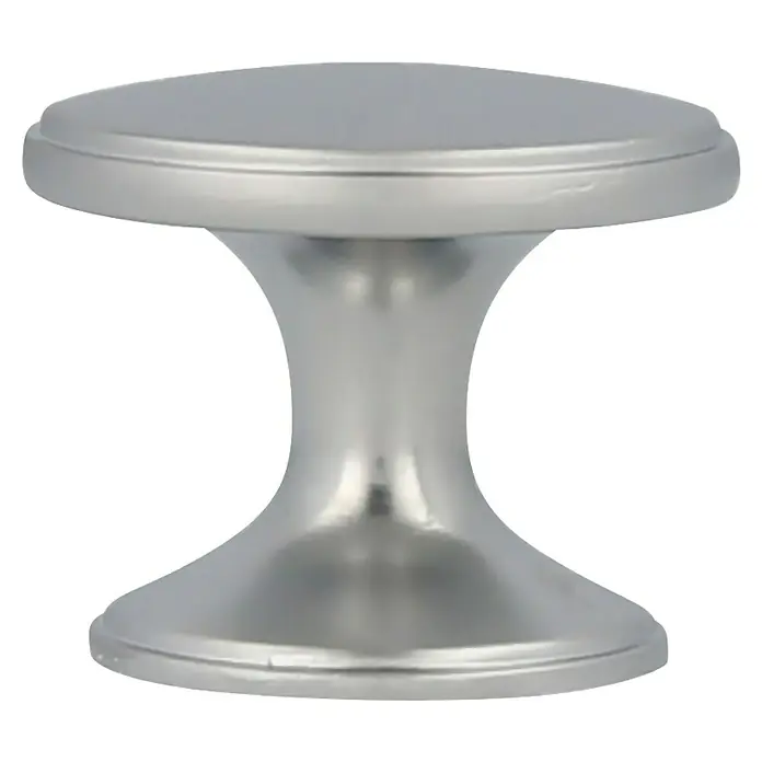 Rei Pomo para muebles - Tipo de tirador del mueble: Botón, Ø x Al: 33 x 27 mm, Cromo - Tirador de mueble redondo de níquel satinado con vástago cónico.