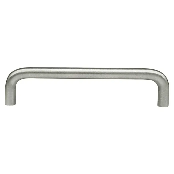 Rei Möbelgriff - Lochabstand: 128 mm, Sonstige, Edelstahl, L x B x H: 136 x 8 x 33 mm - Silberner U-förmiger Metall-Bügelgriff.