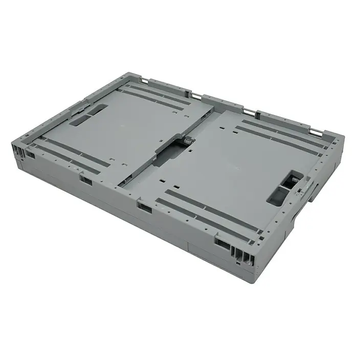 Eurobox - L x B x H: 60 x 40 x 32 cm, Fassungsvermögen: 59 l - Grauer, zusammenklappbarer Kunststoffbehälter, ideal für Lagerung und Transport. Praktisches Design für einfache Handhabung.