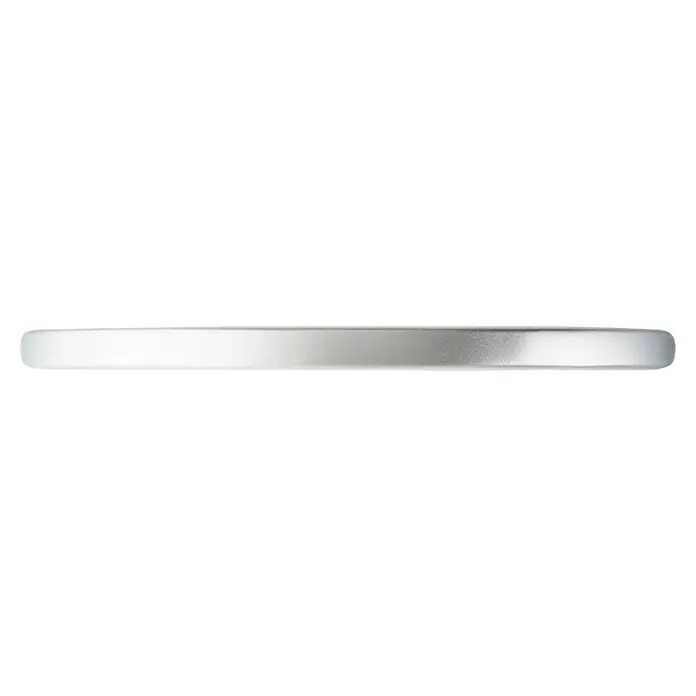 Rei Tirador para muebles - Distancia entre orificios: 128 mm, L x An x Al: 153 x 11 x 28 mm, Cromo, Mate - Tapa metálica plateada con acabado cepillado.