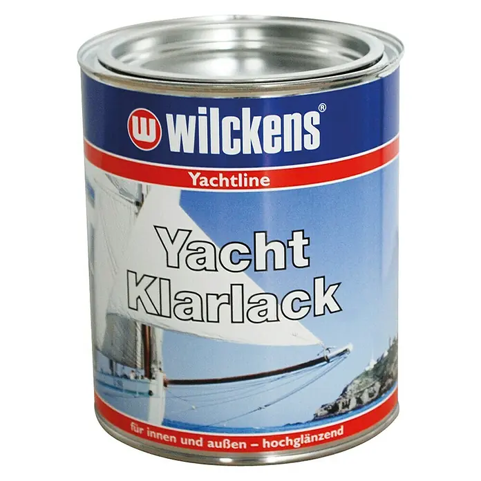 Wilckens Klarlack - Transparent, 125 ml - Dose Wilckens Yacht Klarlack für den Innen- und Außenbereich, hochglänzend. Schützt Holz auf Booten und im Haus.