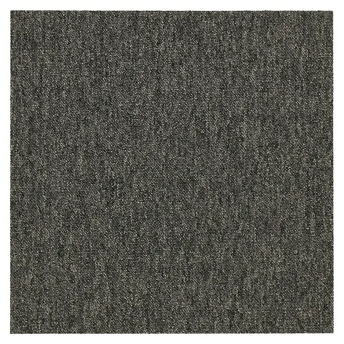 Teppichfliese Solid - Schlinge, 100 % Polyamid SDN, Dunkelbraun - Nahaufnahme eines Teppichs mit grauen, melierten Fasern, ideal für moderne Wohnräume und Büros.