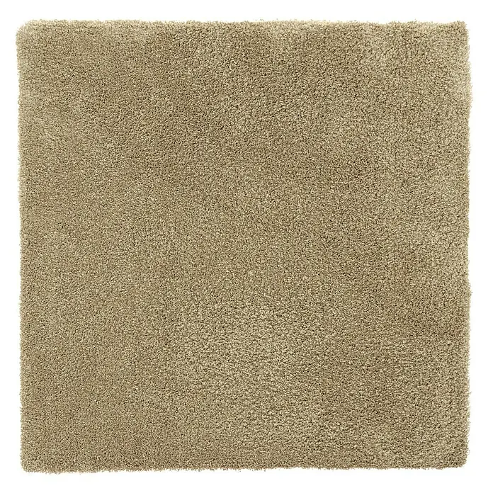 Teppichfliese Amazing - Hochflor, 100 % Polyester, Hellbraun - Detailaufnahme eines quadratischen Teppichs mit dichter, beiger Textur, ideal für Wohnräume und Schlafzimmer.
