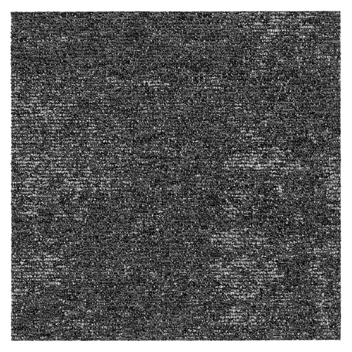 Teppichfliese Explore - Schlinge, 100 % Polypropylen, Basalt - Mehrfarbige dunkelgraue Schlingenflor-Teppichstruktur für Bodenbeläge.