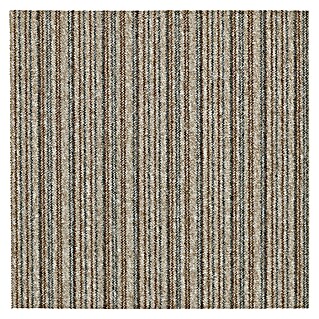 Teppichfliese Vienna (50 x 50 cm, Schlinge, 100 % Polypropylen, Braun Gestreift)