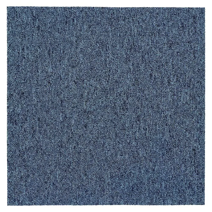 Teppichfliese Solid - Schlinge, 100 % Polyamid SDN, Blau - Nahaufnahme eines blauen Teppichs.
