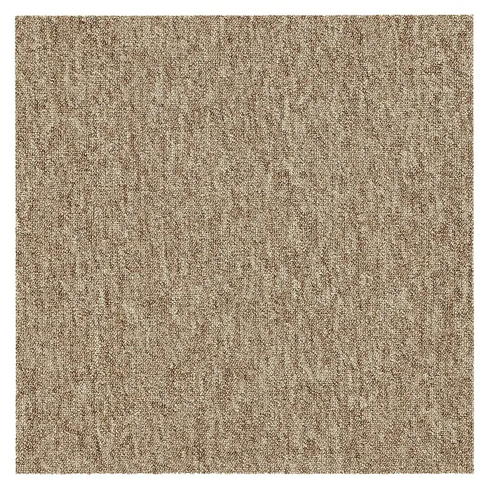 Teppichfliese Vienna - Schlinge, 100 % Polypropylen, Beige - Nahaufnahme eines beigen Teppichs mit dichter Textur, ideal für gemütliche Innenräume und zur Geräuschdämmung.
