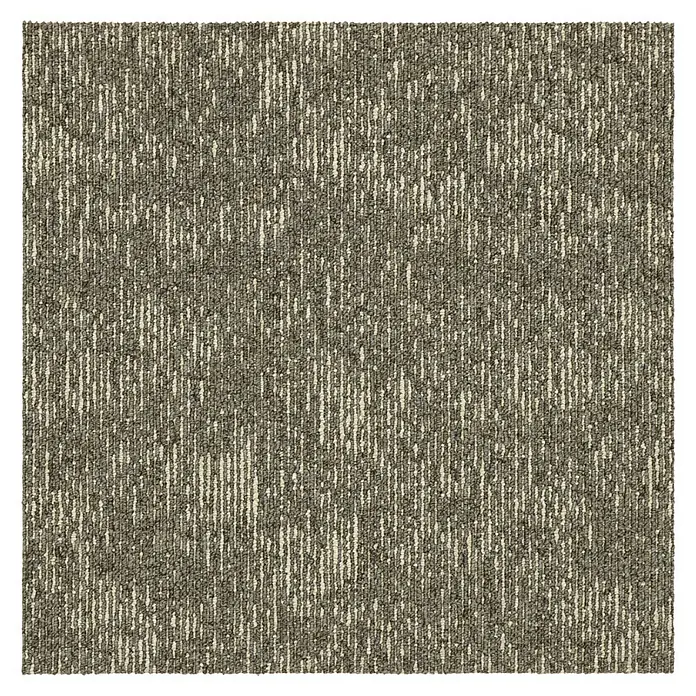 Teppichfliese Emotion - Schlinge, 100 % Polyamid SDN, Braun/Beige - Grauer Teppich mit subtilem Streifenmuster, ideal für moderne Innenräume. Robuste Textur für hohe Beanspruchung.