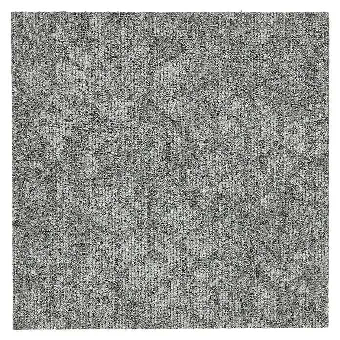 Teppichfliese Realise - Schlinge, 100 % Polypropylen, Silver - Grauer Teppichboden mit subtilem Muster für moderne Innenräume, der Komfort und Stil vereint. Perfekt für Wohn- und Arbeitsbereiche.