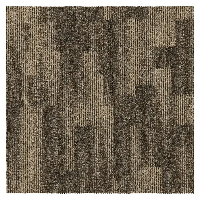 Teppichfliese Santo - Schlinge, 100 % Polypropylen, Braun - Quadratische Teppichfliese mit Muster in verschiedenen Braun- und Beigetönen. Ideal für Büro und Gewerbe.