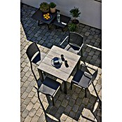 Siena Garden Urban Lights Gartenmöbel-Set Square Sessel/Paco Tisch (Sessel (L x B x H): 56 x 56 x 80 cm, Tisch (L x B x H): 70 x 70 x 71 cm, 3 -tlg., Polypropylen, Melamin, Anthrazit) | BAUHAUS