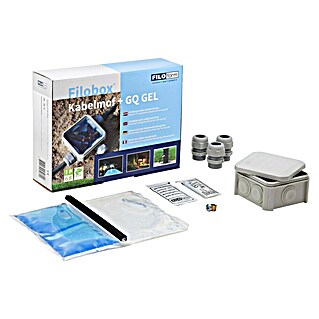 Abzweigdose Gel-Set (90 x 90 x 52 mm, Unterputz, IP68, Hellgrau)