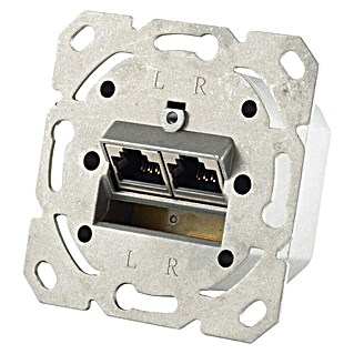 UAE-Datendose 2xRJ45 CAT.6A (2-fach, Weiß, Unterputzmontage)