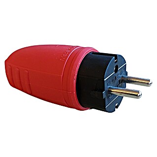 Gummi-Schutzkontakt-Stecker N & L (Rot, IP44)