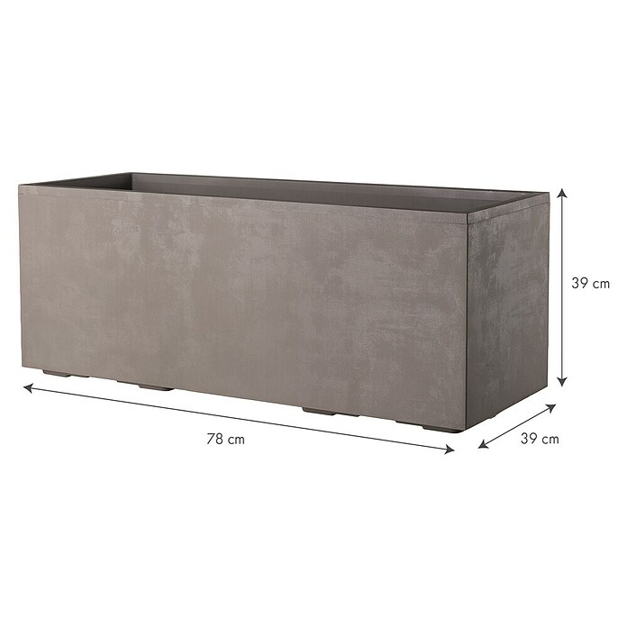 Deroma Millennium Pflanzkasten (Außenmaß (L x B x H): 79 x 39 x 39 cm, Kunststoff, Sandstone) | BAUHAUS