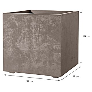 Deroma Millennium Pflanzkasten (Außenmaß (L x B x H): 39 x 39 x 39 cm, Kunststoff, Sandstone)