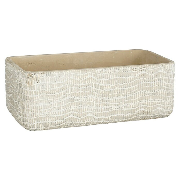 Macetero para plantas Siria (Dimensiones externas (L x An x Al): 28 x 14 x 10 cm, Hormigón, Gris claro) | BAUHAUS