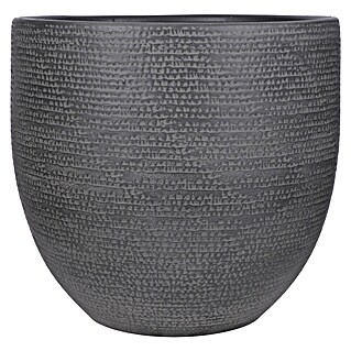 Mica Decorations Cubremaceta redondo Carrie (Dimensiones externas (Ø x Al): 39 x 36 cm, Negro, Materiales naturales)
