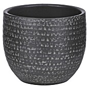 Mica Decorations Cubremaceta redondo Carrie (Dimensiones externas (Ø x Al): 14 x 12 cm, Negro, Materiales naturales) | BAUHAUS