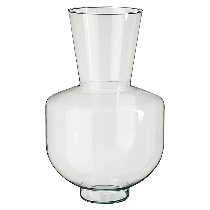 Jarrón Judy - Ø x Al: 28 x 45 cm, Vidrio, Transparente - Un elegante jarrón de vidrio transparente con un cuerpo ancho y cuello estrecho, ideal para arreglos florales.