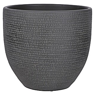 Mica Decorations Cubremaceta redondo Carrie (Dimensiones externas (Ø x Al): 29 x 26 cm, Negro, Materiales naturales)