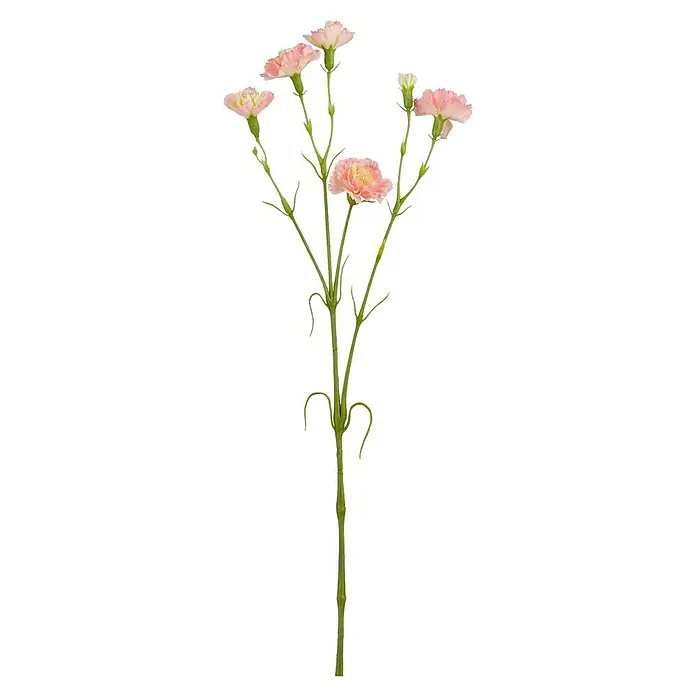 Planta artificial Clavel - Altura: 66 cm, Color de flor: Rosado, Plástico - Un ramo de claveles rosas con tallos verdes.