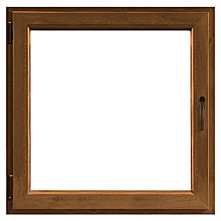 PVC okno (100 x 100 cm, Smer odpiranja: Levo, Rjava)