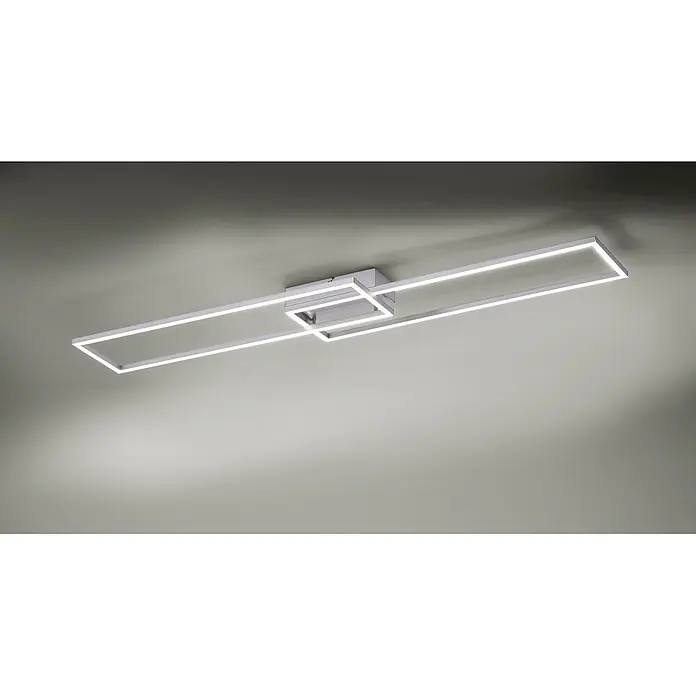 Just Light LED-Deckenleuchte Iven - 40 W, L x B x H: 110 x 25 x 7 cm, Stahl, Warmweiß - Moderne LED-Deckenleuchte mit rechteckigem Design und hellem, energiesparendem Licht für eine stilvolle Beleuchtung.