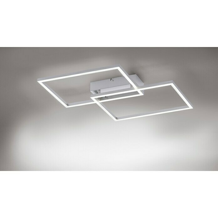 Just Light LED-Deckenleuchte Iven (15,5 W, L x B x H: 50 x 42 x 7 cm,  Stahl, Warmweiß) | BAUHAUS