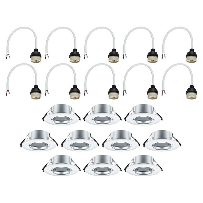 Paulmann Einbauleuchte (9 cm, Silber, 10 Stk., Starr) | BAUHAUS