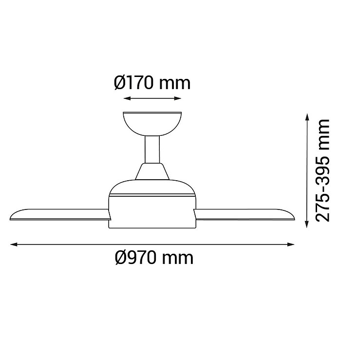 Sulion Ventilador de techo Phyton S (Blanco, 97 cm, 34 W) | BAUHAUS