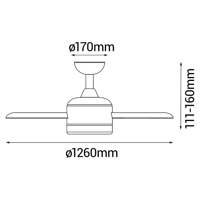 Sulion Ventilador de techo Python M (Blanco/Madera, 126 cm, 43 W) | BAUHAUS