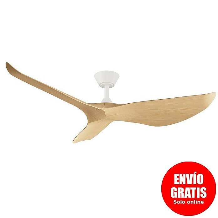 Sulion Ventilador de techo Python M (Blanco/Madera, 126 cm, 43 W) | BAUHAUS