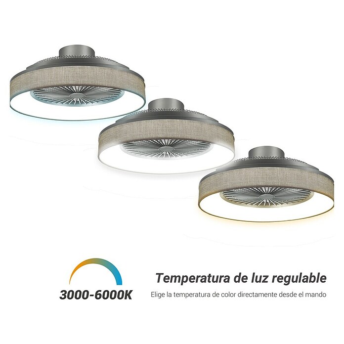 Sulion Ventilador de techo Indri (Negro, 53 cm, 38 W, Blanco cálido) | BAUHAUS