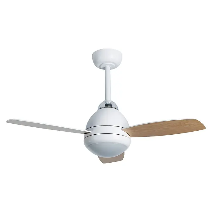 Sulion Ventilador de techo Luca - Blanco, 97 cm, 24 W, RGB - Ventilador de techo blanco con aspas de madera, perfecto para interiores modernos. Ilumina y proporciona una circulación de aire confortable.
