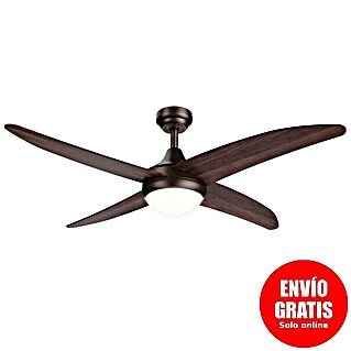 Sulion Ventilador de techo Regal (Marrón, 122 cm, 24 W, Blanco cálido)