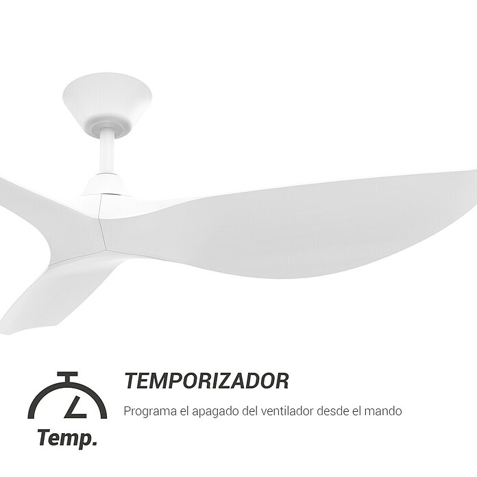 Sulion Ventilador de techo Phyton M (Blanco, 126 cm, 43 W) | BAUHAUS