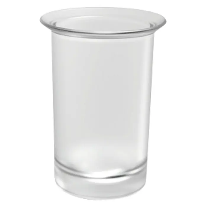 Roca Twin Portacepillos - Vidrio - Recipiente de vidrio transparente con borde y base gruesos, ideal para bebidas o decoración.