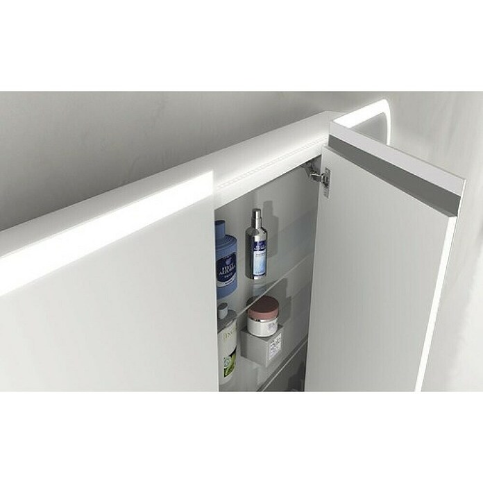 Baden Haus Kupaonski ormarić s LED ogledalom  (Š x V: 95 x 70 cm, Drvo, Bijele boje) | BAUHAUS