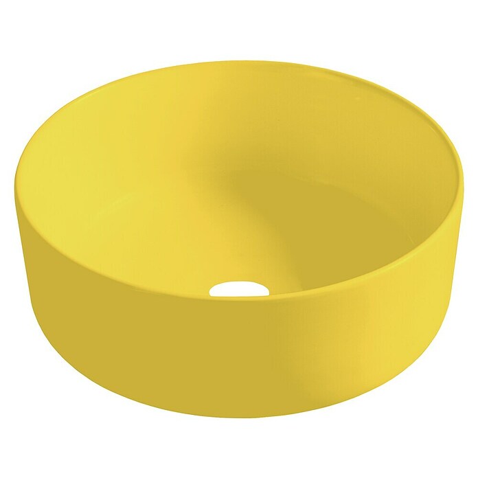 Best Design Waskom Luzz Mat geel (Mat geel, Diameter: 40 cm, Kraangat: Midden) | BAUHAUS