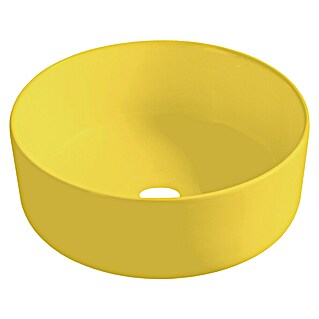 Best Design Waskom Luzz Mat geel (Mat geel, Diameter: 40 cm, Kraangat: Midden)