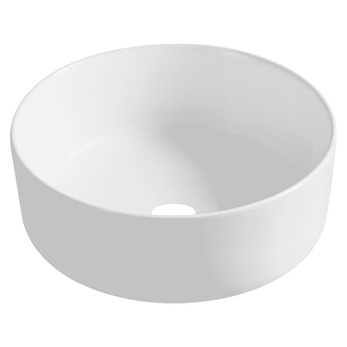 Best Design Waskom Luzz Mat wit (Mat wit, Diameter: 40 cm, Kraangat: Midden) | BAUHAUS